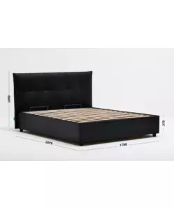 LETTO MATRIMONIALE CONTENITORE "EASY" NERO 160X190 CM